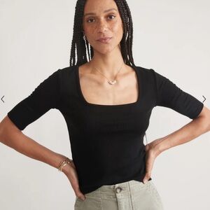 Marine Layer Lexi Rib Square Neck Top size large